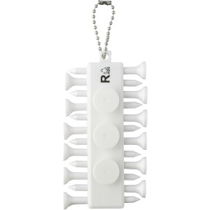 Golf tee-kszlet, jrahasznostott ABS, fehr (sportszer)
