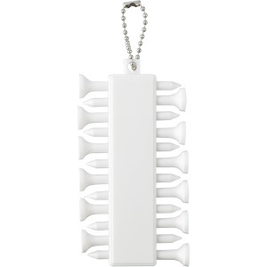 Golf tee-kszlet, jrahasznostott ABS, fehr (sportszer)