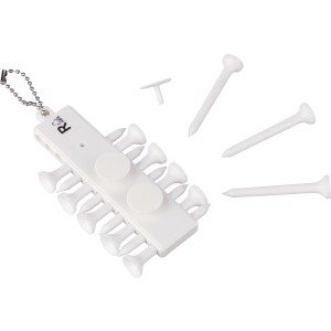 Golf tee-kszlet, jrahasznostott ABS, fehr (sportszer)