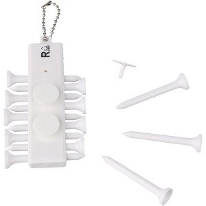 Golf tee-kszlet, jrahasznostott ABS, fehr (sportszer)