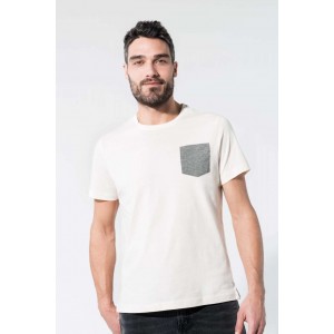 Kariban zsebes pl organikus pamut, Grey Heather/Black (T-shirt, pl, 90-100% pamut)