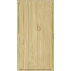 Napelemes powerbank, bambusz, barna (powerbank)