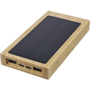 Napelemes powerbank, bambusz, barna (powerbank)