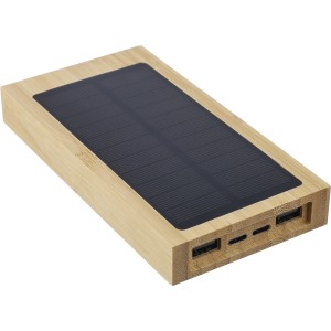 Napelemes powerbank, bambusz, barna (powerbank)