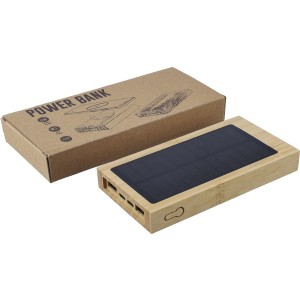 Napelemes powerbank, bambusz, barna (powerbank)