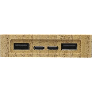 Napelemes powerbank, bambusz, barna (powerbank)