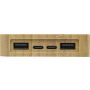 Napelemes powerbank, bambusz, barna