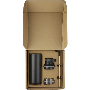 Rozsdamentes acl duplafal palack, 500 ml, fekete (termosz)